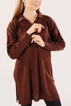 Kahve Polo Yaka Fitilli Kazak 23214