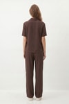 Kahve Polo Yaka Pantolon Takım 8440A