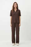 Kahve Polo Yaka Pantolon Takım 8440A