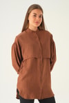 Kahve Yan Bağlamalı Tunik 6836A