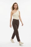 Kahve Yüksek Bel Baggy Jean 1061