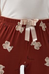 Kahverengi Ayıcık Desenli Lastik Bel Kadın Pijama Altı 4534