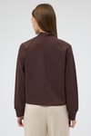 Kahverengi Dik Yaka Reglan Kol Kadın Sweat 8252A