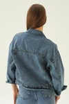 Kar Yıkama Oversize Kot Ceket 7084
