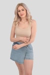 Kare Yaka Kısa Bayan Atlet - 1098 Vizon