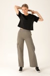 Kargo Cep Palazzo Bayan Pantolon - 3003 Olive Yeşili