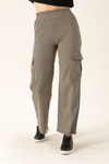 Kargo Cep Palazzo Bayan Pantolon - 3003 Olive Yeşili