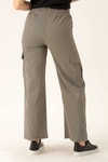 Kargo Cep Palazzo Bayan Pantolon - 3003 Olive Yeşili