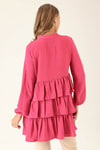 Kat Kat Detaylı Tunik - 6470A Fuşya