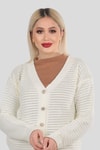 Kemik Düğmeli Retro Hırka 4355