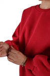 Kırmızı Bisiklet Yaka Oversize Sweat 3183