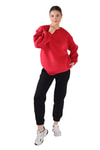Kırmızı Bisiklet Yaka Oversize Sweat 3183