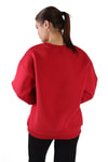 Kırmızı Bisiklet Yaka Oversize Sweat 3183