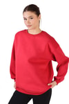 Kırmızı Bisiklet Yaka Oversize Sweat 3183