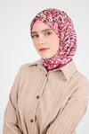 Kırmızı Ebru Desenli Eşarp 3012