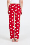 Kırmızı Kalp Desenli Örme Pijama Altı 4522