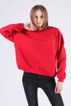 Kırmızı Oversize Bisiklet Yaka Sweat 8138M