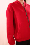 Kırmızı Oversize Fermuarlı Sweat 8125M