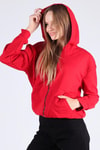 Kırmızı Oversize Fermuarlı Sweat 8126M