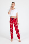 Kırmızı Pati Desenli Pijama Altı 4524