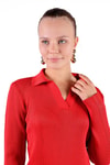 Kırmızı Polo Yaka Elbise 24164
