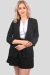Kol Katlama Detay Ceket - 6382A Siyah