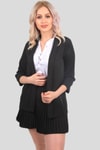 Kol Katlama Detay Ceket - 6382A Siyah