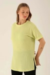Kol Katlama Oversize Bayan Bluz - 6834A Fıstık Yeşili