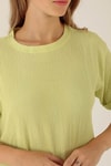 Kol Katlama Oversize Bayan Bluz - 6834A Fıstık Yeşili