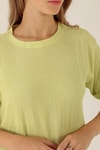Kol Katlama Oversize Bayan Bluz - 6834A Fıstık Yeşili
