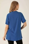 Kol Katlama Oversize Bayan Bluz - 6834A Saks