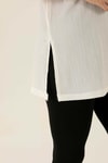 Kol Katlama Oversize Bayan Bluz - 6834A Beyaz
