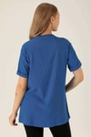 Kol Katlama Oversize Bayan Bluz - 6834A Saks
