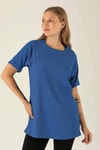 Kol Katlama Oversize Bayan Bluz - 6834A Saks