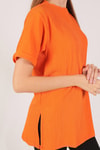 Kol Katlama Oversize Bayan Bluz - 6834A Orange