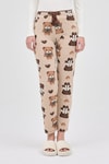 Koyu Bej Desenli Kadın Pijama 4535