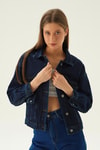 Koyu Mavi Oversize Kot Ceket 7084