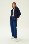 Koyu Mavi Oversize Kot Ceket 7084