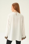 Krem Leopar Detay Bluz 25548