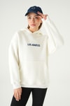 Krem Los Angeles Baskılı Sweat 1042