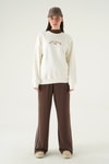 Krem Saint Paradiso Baskılı Sweat 1036