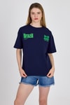 Laci Brazil Yazı Baskılı Tişört 6403