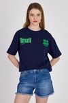 Laci Brazil Yazı Baskılı Tişört 6403