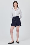 Laci Çizgili Yüksek Bel Kemer Detaylı Mini Şort 6928A