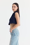 Laci Crop Vatkalı Tek Düğme Cep Detay Yelek 6929
