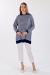 Laci İnce Çizgi Polo Yaka Tunik 5345