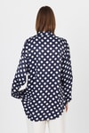 Laci Puantiye Desen Oversize Saten Gömlek 9411