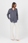 Laci Puantiye Desen Oversize Saten Gömlek 9411