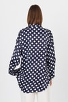 Laci Puantiye Desen Oversize Saten Gömlek 9411