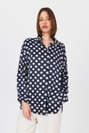 Laci Puantiye Desen Oversize Saten Gömlek 9411